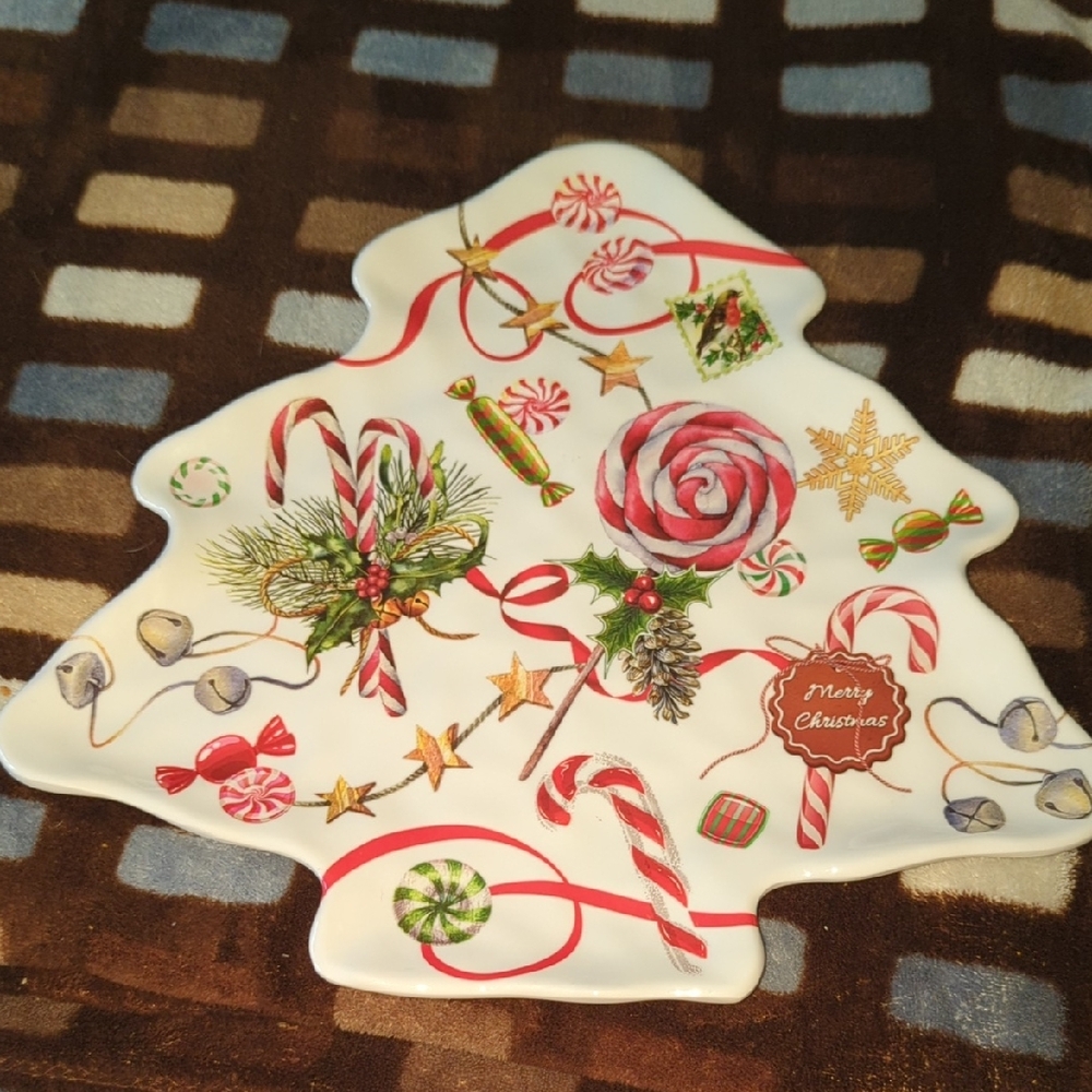 Christmas Melamine Serve-ware Michel Design Works  Christmas Tree Plate